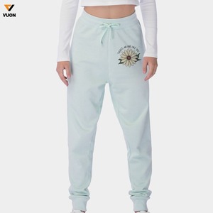 Top qualité broderie personnalisée lâche polyester femmes pantalons de survêtement style logo impression joggers droit dames pantalon - Product Image 3