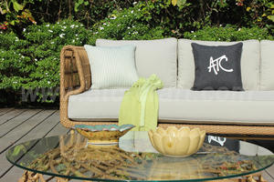 Conjunto de muebles de lujo modernos para exteriores, sofá impermeable de mimbre para Villa, patio, entrada, jardín y Hotel, hecho de ratán - Product Image 5