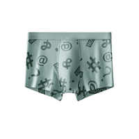 [4 pièces par boîte] Sous-vêtements boxer décontractés pour homme, coupe ajustée, respirants, en toile extensible, taille élastique, logo personnalisé imprimé sur le devant