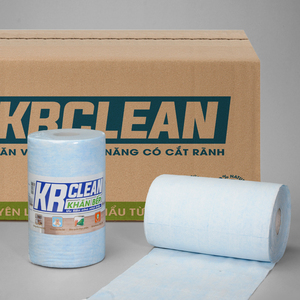 Krclean ม้วนทำความสะอาดครัวสีฟ้า200แผ่น20x20ซม., ผ้าขนหนูกระดาษดูดซับ1ชั้นสำหรับเช็ดพื้นผิว - Product Image 6