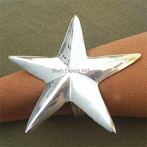 Ronds de serviette en métal de conception martelée pour la table de dîner spéciale de fête de mariage porte-serviettes décoratifs en forme d'étoile - Product Image 2
