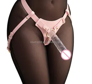 Riem Op Dildo Groothandel Hoge Kwaliteit Luxe Riem Harnas Broek Anale Seksspeeltjes 7 Inch Crystal Penis Dildo Voor Vrouw Met Riem