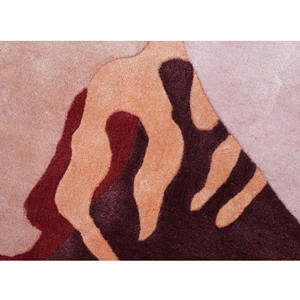 พรมลายดอกไม้ที่เป็นเอกลักษณ์พรมขนสัตว์ทำมือทันสมัยสีแดงและสีชมพูสำหรับการตกแต่งภายในที่มีสไตล์ของขวัญคริสต์มาสปีใหม่ - Product Image 4