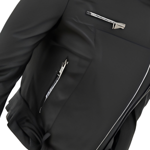 Blouson en cuir PU personnalisé style motard vintage, manteau bomber streetwear, vêtement d'extérieur avec fermeture éclair asymétrique, doublure en cachemire, marque privée, vente en gros - Product Image 5