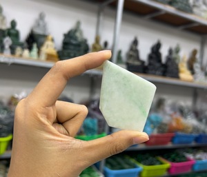 Jadeíta natural Vintage Budista Estilo plano Moda Colgante Hecho a mano Encantos personalizables - Product Image 6