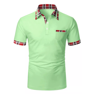 Camiseta de Golf de manga corta informal de tendencia para hombre, camiseta sólida de moda con botones, ajustada, 100% algodón, camiseta de secado rápido - Product Image 1