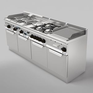 Grill au gaz commercial à pierres de lave - 600 mm - Autonome - Avec support - 600 mm de profondeur - 8 kW - Product Image 5