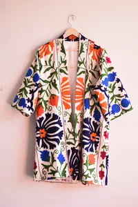 2024 meilleure Collection vente de noël ouvert Kimono Suzani multicolore à manches longues broderie vestes femmes Banjara manteau - Product Image 6