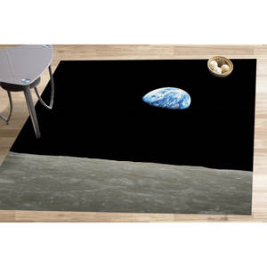 Earthrise Rugs NASA <b>Space</b> View Soft Printed Rug - Housewarming <b>Gift</b>,Nonwoven Soft Rug - Product Image 1