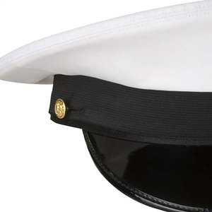 Pakistan Made Peaked <b>Hat</b> Adjustable Stylish <b>Sailor</b> Ceremonial Cap Premium Quality Headgear New Arrival Navy Peak Caps - Product Image 6
