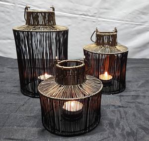 Pequeñas Lámparas Decorativas Clásicas de Hierro Resistentes, Hechas a Mano con Impresión Digital, Recubrimiento en Polvo de 1 Color, Acabado Negro/Latón, Navidad - Product Image 1