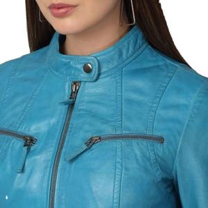 Chaqueta de Cuero de Manga Larga para Mujer, Transpirable, de Alta Calidad, Chaquetas de Cuero Personalizadas con Logotipo, Servicio OEM - Product Image 5