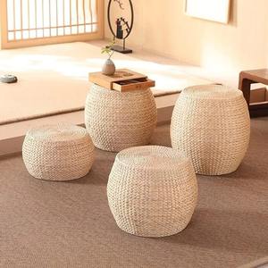 Décoration de chambre à coucher, pouf en jacinthe d'eau, tabourets de repos, best-seller, pouf tissé à la main, tabourets ottoman - Product Image 6