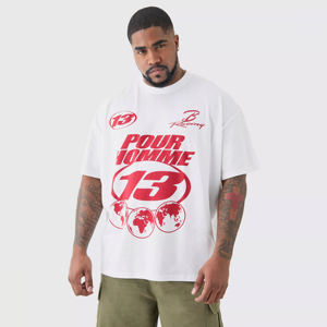 Camiseta pesada extragrande personalizada de 100% algodón para hombre, camiseta en blanco con cuello redondo y hombros caídos de alta calidad - Product Image 1