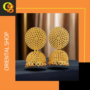 Comprar conjunto de pendientes con diseño tradicional 22CT chapado en oro estilo Jhumka pendientes de joyería para las mujeres usan por los exportadores - Product Image 3