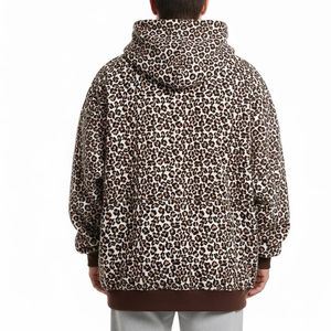 Fabrication professionnelle de sweats à capuche personnalisés à imprimé léopard pour hommes, design très demandé, sweats à capuche à imprimé léopard pour hommes en faible MOQ - Product Image 2