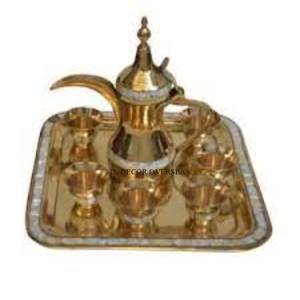 Théière en laiton de la meilleure qualité plaquée or la plus vendue avec couvercle supérieur et poignée pour servir le thé et l'espresso fournitures pour la maison et l'hôtel - Product Image 2