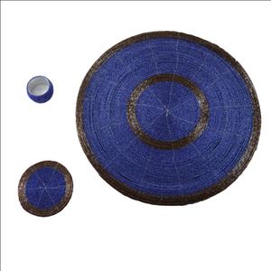 Dark Green Round Beaded <b>Place</b>-<b>Mat</b> Wedding Table Food Dish Accessories Coaster & Napkin Ring for <b>Mats</b> & Pads - Product Image 2