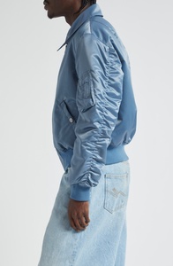 เสื้อโค้ท MA1ผ้าซาตินสำหรับผู้ชายเสื้อแจ็กเก็ตผ้าซาตินน้ำหนักเบา - Product Image 4