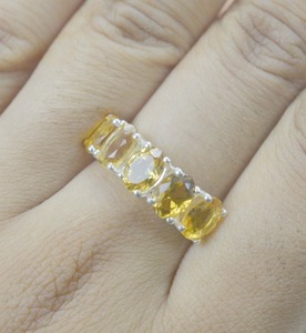 แหวนพลอยซิทรีนสีเงินสเตอร์ลิง925สไตล์โบฮีเมียนเครื่องประดับเงินแฮนด์เมดสำหรับเป็นของขวัญแต่งงานสำหรับผู้หญิง - Product Image 2