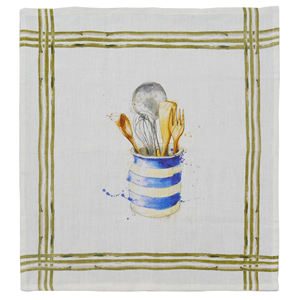 Servilletas antimicrobianas de lino 100% Forma cuadrada sostenible y ecológica Patrón abstracto Impreso Uso suave en la cocina del hogar - Product Image 1