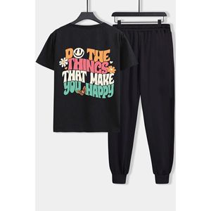 Unisex fa le cose che ti rendono felice Set di tuta 2 pezzi stampata - Product Image 2