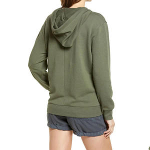 เสื้อฮู้ดผ้าฝ้ายเรียบแบบโอเวอร์ไซส์สำหรับผู้หญิง รับสกรีนลายปัก เสื้อฮู้ดผู้หญิงดีไซน์ใหม่ ระบายอากาศได้ดี - Product Image 2