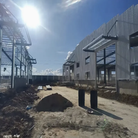Structure d'entrepôt industrielle légère en acier de marque JIEKE, avec poutres en H et panneaux muraux en tôle ondulée, garantie de plus de 5 ans