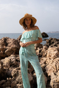 จั๊มสูทลำลองขากว้างสำหรับผู้หญิงผ้าคอตตอนเอวสูงแขนกุดเปิดหลังเซ็กซี่แฟชั่นแนววินเทจใหม่ล่าสุดฤดูร้อน - Product Image 4