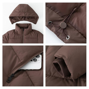 เสื้อแจ็คเก็ตหนังปลาปักเป้าสำหรับผู้หญิงเสื้อโค้ทขนเป็ดแบบมีซิประบายอากาศได้ดี2024ดีไซน์ที่ดี - Product Image 5