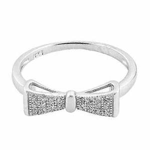 Bague Art Palace en argent 925 avec nœud papillon et zircon pour femme, sertie de griffes, bijou tendance, cadeau idéal - Product Image 3