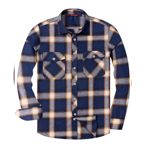 Chemises en flanelle pour hommes de conception moderne haut de gamme 100% coton durables anti-rétrécissement séchage rapide respirantes manches longues coupe régulière - Product Image 1