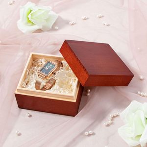 Caja de regalo cuadrada de madera pequeña vintage de madera natural de alta calidad color tamaño personalizado venta al por mayor joyería al mejor precio - Product Image 4