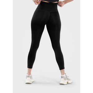 Hustlers Only M FITNESS Leggings taille haute longueur genou effet ventre plat à carreaux 95% Polyester + 5% Spandex avec fermeture éclair sans couture pour le yoga - Product Image 4