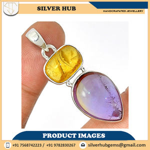 Colgante de cabujones de ametrina para mujer, joyería de plata de ley 925, joyería al mejor precio - Product Image 6