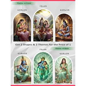 Juego de Arco de Devoción Reversible Premium Shiv Parivar y Radha Krishna (3 Piezas) Colección Amor Divino y Armonía Celestial - Product Image 1