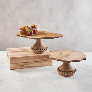 SOPORTE DE CELEBRACIÓN Soporte redondo de madera de Acacia hecho a mano de alta calidad para pasteles con diseño apto para lavavajillas para servir pasteles y frutas - Product Image 4