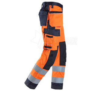 Pantalones de Trabajo de Algodón Reflectantes de Alta Visibilidad, Transpirables y Resistentes al Fuego, de Buena Calidad, Diseño Personalizado, Certificación CE, en Venta - Product Image 4