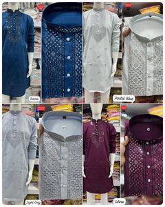 ชุดนอนผ้าคอตตอนเรยอนสำหรับผู้ชายผ้าคอตตอนปักลาย - Product Image 3