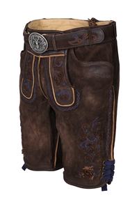 Lederhosen traditionnels pour hommes en cuir de vachette suédé, style bavarois, pour l'Oktoberfest, avec fermeture boutonnée, respirants et coupe-vent, vente en gros - Product Image 3