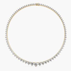 Collares de tenis de oro puro de 18K, Gargantilla graduada de tenis de media vía, collares de cadena de tenis con diamantes graduados para mujeres OEM ODM - Product Image 2