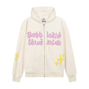 Sweat à capuche unisexe anti-froissement, impression 3D en relief, taille personnalisée, polaire tricoté d'hiver, écologique, 100% coton, doublure zippée - Product Image 6