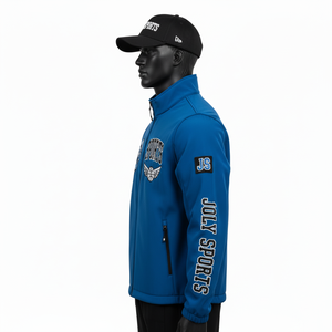 High Quality <b>Men</b> Softshell Jacket 320GSM Windproof Breathable Fabric Inner Fleece Layer <b>Blue</b> Color Softshell Jacket for <b>man</b> - Product Image 5