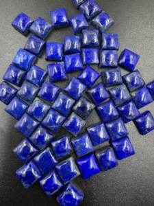 Lapis Lazuli ธรรมชาติ Cabochon รูปทรงสี่เหลี่ยมเรียบหินอัญมณีหลวมสำหรับการทำเครื่องประดับอัญมณีขายส่ง10มม. - Product Image 3