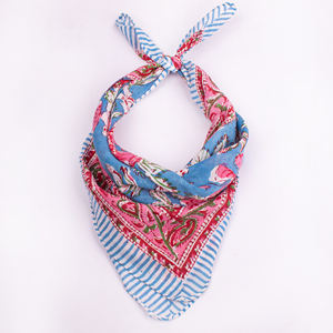 Pañuelo de Algodón con Estampado Floral Personalizado, Cuadrado, Ecológico, Transpirable, Proveedor Mayorista, Eventos, Uniformes, Marca, Protección Solar - Product Image 1