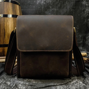 Messenger <b>Bag</b> Waterproof Fashion Crazy Horse Leather <b>Small</b> Shoulder <b>Bag</b> Anti-theft Crossbody <b>Bag</b> <b>Men</b> LMB-0104 - Product Image 4