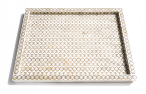 ถาดรองกระดูกธรรมชาติดีไซน์ลายดอกไม้ทำด้วยมือถาดสำหรับตกแต่งบ้านจากอินเดียโดย falah internation.co - Product Image 4