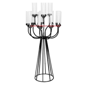 Candélabre vintage à 5 bras en or Bougeoirs coniques élégants pour les fêtes de mariage et centre de table de Noël pour la décoration intérieure - Product Image 3