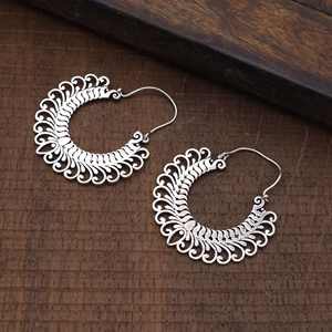 2024 nouveauté boucles d'oreilles en argent Sterling fin avec fleur et Mandala Design accessoires de mode à la mode pour femmes filles - Product Image 4
