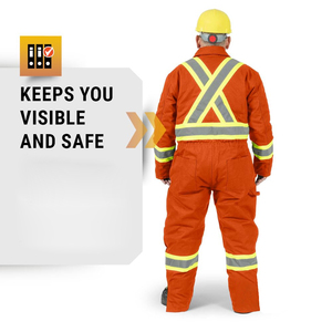 Top venta Unisex alta visibilidad impermeable reflectante seguridad overol transpirable ropa de trabajo traje PP PE Material OEM servicio - Product Image 3